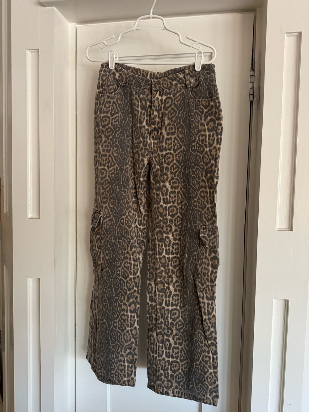 Windsor Leopard Print Cargo Pants in Brown and Black